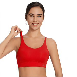 Soutien-gorge de sport pour femme, couleur unie bleu, pour yoga - Product Image 6