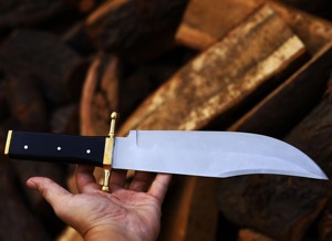 Couteau Bowie Ambidextre en Acier D2 Fait Main, Finition Polie, Étui en Cuir, Style Moderne, Couteau de Survie Extérieur Personnalisé 12 Pouces+ - Product Image 3