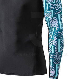 Rashguard à manches longues pour homme, séchage rapide, haute qualité, en Spandex/Polyester, imprimé, pour activités de plongée et snorkeling, surface lisse - Product Image 4