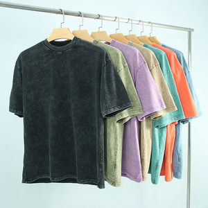 Camisetas Vintage Lavadas Personalizadas 100% Algodón Unisex 220-240gsm Moda Urbana Logotipo Personalizado Hecho en Pakistán Precio Económico - Product Image 1