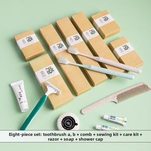 Kit de toilette jetable personnalisable pour hôtels et maisons d'hôtes, avec option logo, échantillons en stock et offre spéciale, comprenant un kit de brosses à dents pour salle de bain - Product Image 1