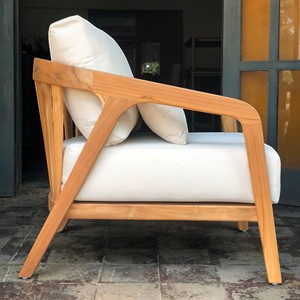 Hotel Lounge Armchair Solid Teak Wood Modern Resort Single <b>Sofa</b> Chair For Villa Project Interior <b>Outdoor</b> Contract Export Custom - Product Image 4