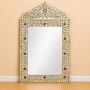 Floral Design Bone Inlay Mirror <b>Frame</b> Ethnic Look for Modern Living Room Home Decoration Bone Artware Mirror <b>Frame</b> BELLADEC - Product Image 4