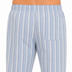Conjunto de Pijama de Algodón Popelín a Rayas para Hombre, Manga Larga, Transpirable, Ropa de Dormir de Verano, Pantalones Largos Casuales, Camisa con Cuello Camisero - Product Image 5