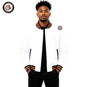 Chaqueta Bomber de Satén para Hombre con Bordado Omega al por Mayor |   Chaqueta de Invierno para Hombre con Cuello Alto y Bordado de Fraternidad, Estilo Personalizado - Product Image 1