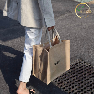 Custom Printed Jute Logo <b>Bag</b> with Zipper Closure for Secure Storage - Product Image 2