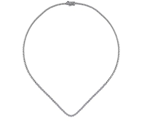 Cadena de Oro Blanco Sólido de 9k, 10k, 14k, 18k, 3.0mm, con Diamantes Moissanita Cultivados en Laboratorio, Collar Estilo Tenis - Product Image 4