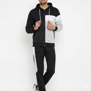 Men Hooded Casual Solid Tracksuits Custom Made Sportswear Set 100% Cotton Breathable Lightweight Fabric Winter Gym Training - Product Image 2