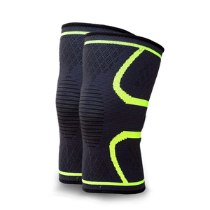 Neoprene Knee Pads Knitted Black Green Breathable Quick Dry Compression Sleeve Unisex Pull-On All Seasons Protection Sport - Product Image 2