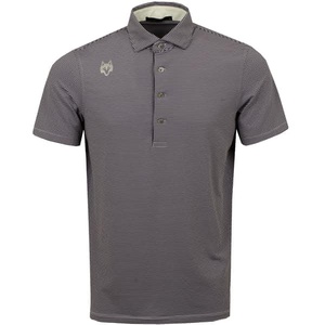 Polo à manches courtes rayé bleu pour homme avec logo loup, style décontracté, coupe classique, coton tissé respirant - Product Image 3