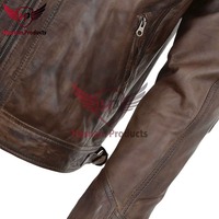 Veste en cuir véritable marron pour homme, coupe ajustée, style motard, café racer, en cuir de vachette, épaules matelassées, classique, personnalisée, chaude pour l'hiver