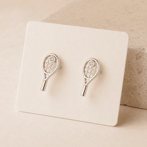 Pendientes Minimalistas de Plata de Ley 925 con Forma Creativa de Raqueta de Tenis, Joyería Deportiva Única para Mujer - Product Image 2