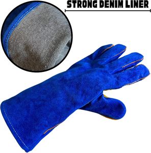 Gants de soudage multifonctionnels en cuir de vache, résistants au feu et à la chaleur, double couche de protection, pour soudeurs - Product Image 4
