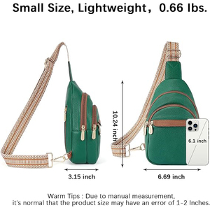 Leather Waterproof Crossbody Bag Zipper Convertible Detachable <b>Chain</b> Strap Shoulder Handbag for Camping Shooting Day Night - Product Image 4