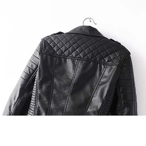 <b>Women's</b> Casual Leather <b>Jacket</b>-Soft Smooth Leather Waterproof & Windproof Nylon Lining Outdoor Street Look - Product Image 6