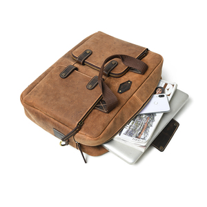 Bulk Supply Leather Travel <b>Laptop</b> Storage Bag Genuine Leather Crazy Horse Satchel Bag - Product Image 4