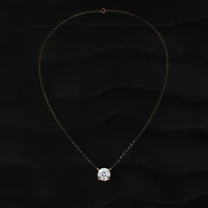 Pendentif solitaire en diamant de laboratoire CVD de taille ronde, clarté VVS-VS, couleur D-E, certifié IGI, à vendre. - Product Image 5