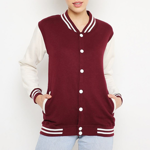 Chaqueta Varsity Ligera y Cómoda para Mujer, Diseño 2025, Superventas, Logotipo Personalizado Bordado, Cuero Genuino, Resistente al Viento - Product Image 1