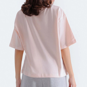 T-shirt en coton surdimensionné pour femme, coupe ample, col rond, manches courtes, style décontracté streetwear, logo personnalisé, vêtements en gros OEM - Product Image 2