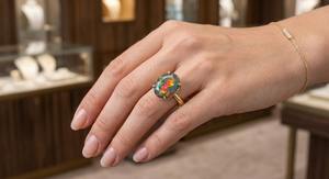 Ethiopian Black <b>Opal</b> Oval cut 14k gold Plated <b>Ring</b> Solitaire <b>Ring</b> <b>Opal</b> Welo Fire 925 Sterling <b>Silver</b> <b>Ring</b> - Product Image 5