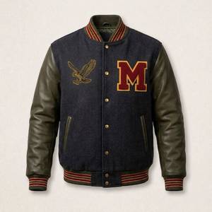 Chaqueta Varsity para Hombre al por Mayor, Poliéster Satinado, Cierre de Broches, Gráficos Personalizados para Marcas de Ropa Urbana, Venta al por Mayor - Product Image 2