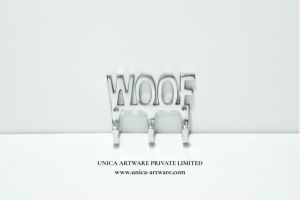 Suministro Directo de Fábrica: Gancho de Pared Decorativo de Aluminio con Diseño de Palabra 'Woof', Soporte para Correa de Mascota y Llaves, Disponible para Envío Mundial - Product Image 2
