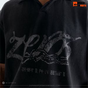 Polo de manga corta negro para hombre de alta calidad con estampado gráfico digital gris, corte regular, camisa informal para unisex - Product Image 6