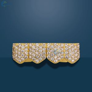 Grillz de Lujo con Moissanita VVS1, Grillz Personalizados de Oro Amarillo de 10K, Grillz Superiores e Inferiores con Incrustaciones de Diamantes para Hombre - Product Image 4
