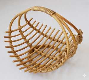 Handmade Natural Rattan Fruit <b>Basket</b> Cradle Shape Eco Friendly Woven Vegetable <b>Bread</b> Storage Tray For Home Kitchen Decoration - Product Image 2