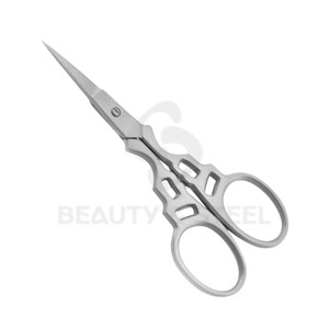 Professional Curved Stainless Steel Cuticle Scissors with Needle-Sharp Tips and <b>Sandblasted</b> Matte Finish for Precision Care - Product Image 4