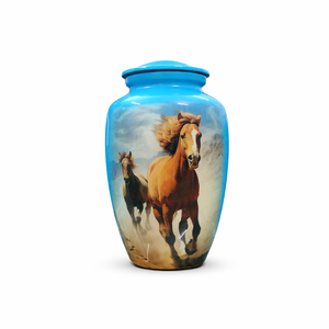 Urna de Metal Grabada con Pájaros Azules para Cenizas, Urna Funeraria Artística para Adultos, para Conmemoración y Recuerdo Tranquilo - Product Image 3