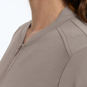 Women's Medical Scrub Jacket Knitted Cotton Polyester Hospital Uniform Top with Pockets and ID Badge Holder - Product Image 4