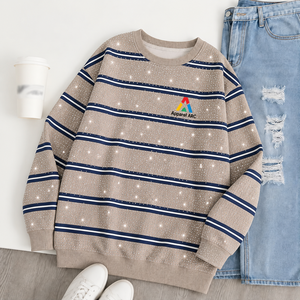 Pulls à capuche thermiques amples à manches longues pour femmes, avec strass de qualité supérieure, style OEM, vente en gros d'usine, coupe oversize à épaules tombantes - Product Image 1