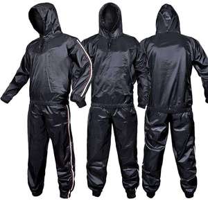 Traje de sauna personalizado para hombre con cremallera, traje deportivo para pérdida de peso, entrenamiento en el gimnasio, fitness, ejercicio, ropa deportiva para sudar, conjunto de alto rendimiento. - Product Image 1