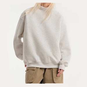 Compre la Sudadera de Punto con Cuello Alto Estampada para Mujer Más Vendida, de Talla Grande, con Logotipo Frontal Personalizado, Color Sólido, para Otoño e Invierno - Product Image 1