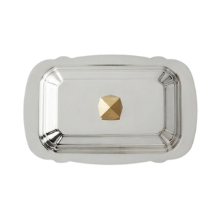 Plat à beurre rectangulaire en acier inoxydable avec couvercle hermétique pour la conservation de la fraîcheur, design moderne, vaisselle de cuisine - Product Image 2