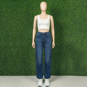 Pantalones Vaqueros Ajustados de Lona para Mujer, Pantalones Casuales Transpirables de Invierno - Product Image 1