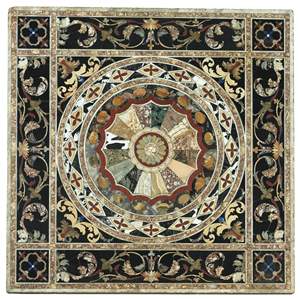 Tablero de Mesa de Centro Pietra Dura con Incrustaciones de Piedras Preciosas - Product Image 6