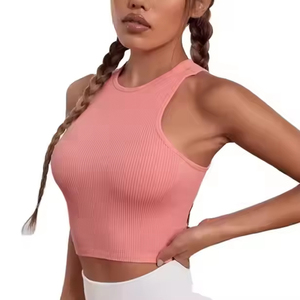 Women's Tank <b>Tops</b> Camisole Sleeveless Racerback Neckline 86% Nylon 12% Spandex Knitted Quick-Dry Breathable Fitness Customizable - Product Image 4