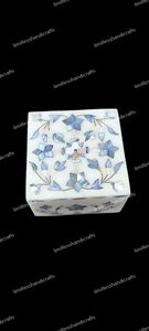 Caja Rectangular Moderna de Estilo Costero con Incrustaciones de Madreperla, Organizador de Joyas con Patrón de Mosaico Festoneado en Color Verde Azulado - Product Image 4