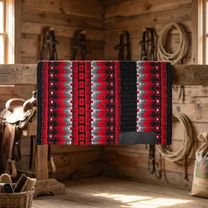 Couverture de selle western de qualité export, tapis de selle de spectacle, couverture pour cheval en laine de Nouvelle-Zélande 34x38, disponible en gros - Product Image 4