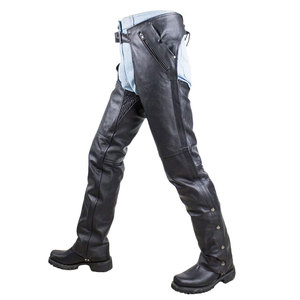 Solid Color Genuine Leather English Men's <b>Half</b> <b>Chaps</b> with Soft Padded Comfort Panel Closure for Training - Product Image 4