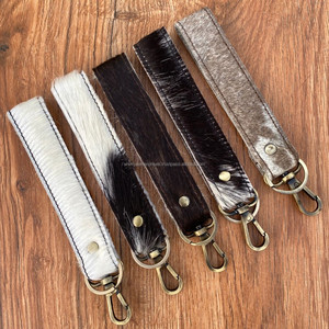 Muñequera de llavero de cuero de vaca occidental-Llavero personalizado-Muñequera de llave de coche de vaquera Llavero con correa de muñeca Mosquetón Clips para llaves - Product Image 3