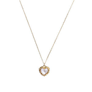 Collier pendentif en forme de boule avec diamant et perle d'eau douce, chaîne en acier inoxydable plaqué or 18 carats, bijoux unisexes classiques pour mariage - Product Image 2