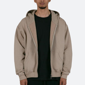 เสื้อฮู้ดดี้ผู้ชายไซส์ใหญ่คุณภาพสูงแบบซิป วินเทจ สีซีดจาง สไตล์ทำสีแบบแอซิดวอช - Product Image 1