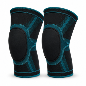 Genouillères rembourrées tricotées sur mesure pour le volleyball et le basketball, avec éponge épaisse anti-collision et compression élastique - Product Image 1