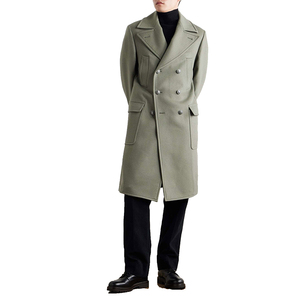 Premium 2027 Fashion 100% Wool Long <b>Coat</b> Outwear Warm Plus Size Heavyweight Winter Overcoat Woven Fabric - Product Image 1