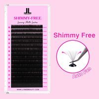 Ekstensi Bulu Mata Alami Buatan Tangan Rusia Klasik Praktis, Anti-Shimmy, Panjang, Mudah Dibentuk Sendiri, CD Curl, Vegan, Hitam