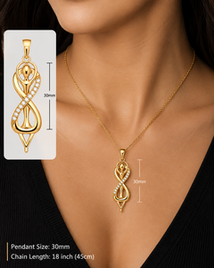 18K Gold Plated Hug Pendant 925 Sterling Silver <b>Necklace</b> Infinity <b>Couple</b> Charm Pendant Chain Jewelry Gift - Product Image 5