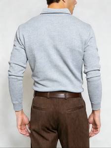 Chemise pour homme à col patchwork de couleur unie, col à carreaux unique, design tendance, style décontracté, idéale pour les sorties de loisirs - Product Image 4